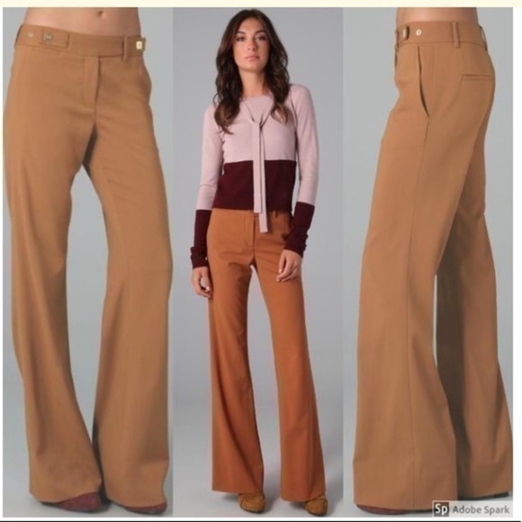 Diane Von Furstenberg Wool Pant In Mustard Color Size 0